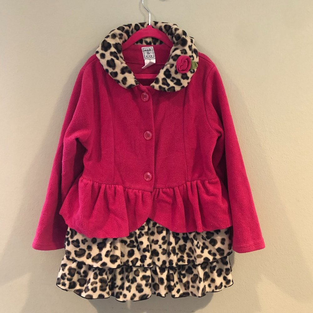 Pink & Leopard Print Girls Jacket